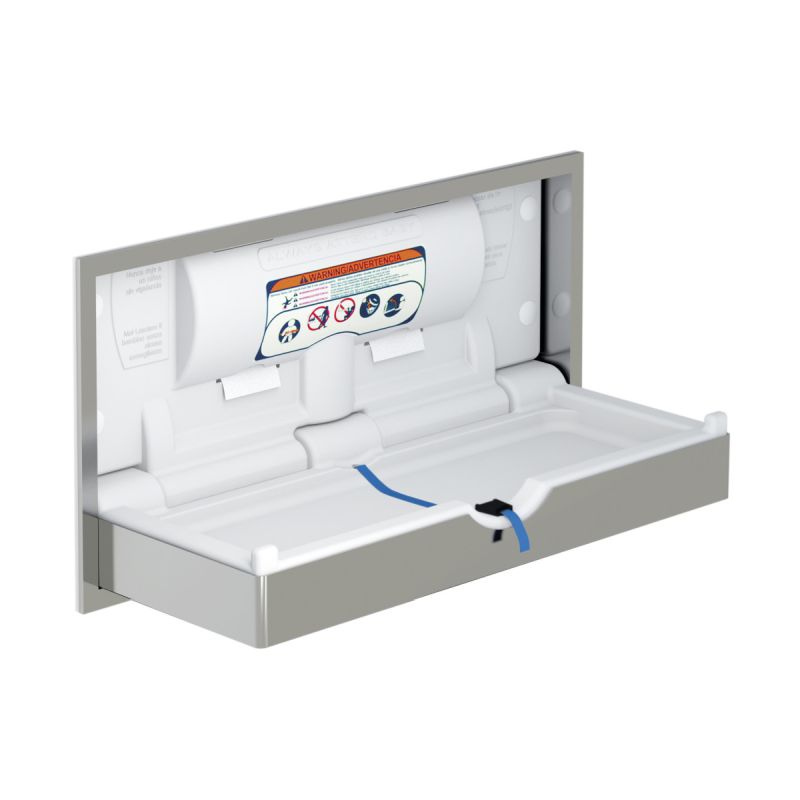 Genwec Stainless Baby Changing Station Recessed Wall Mounted Baby